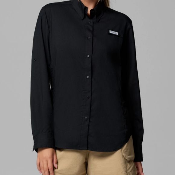 Columbia Women's Black Button Down Long Sleeves Shirt - Picture 1 of 17